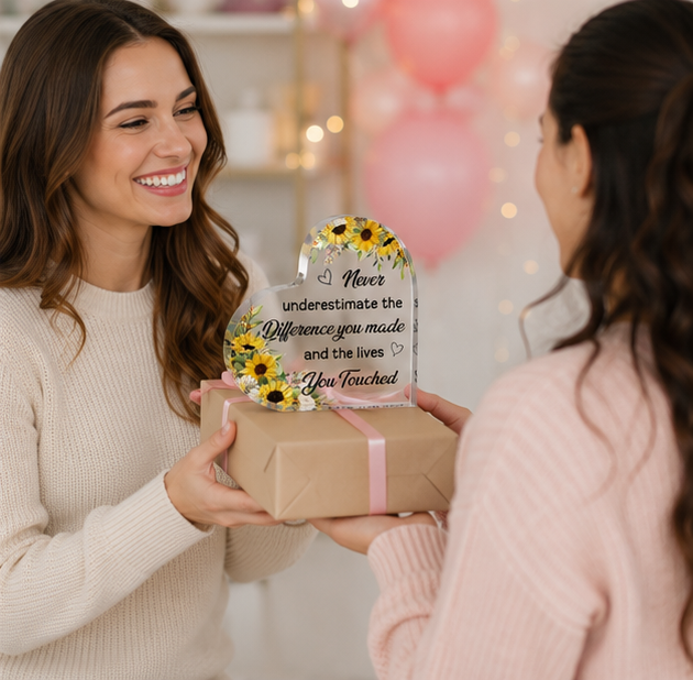 Acrylic Love Appreciation Plaque – Inspirational Thank You Gift Ornament for Friends, Coworkers, Colleagues and Meaningful Keepsakes