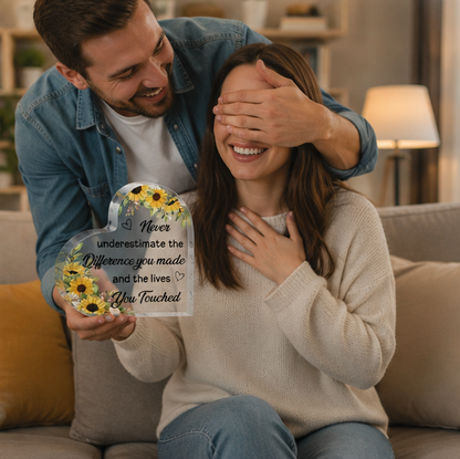 Acrylic Love Appreciation Plaque – Inspirational Thank You Gift Ornament for Friends, Coworkers, Colleagues and Meaningful Keepsakes