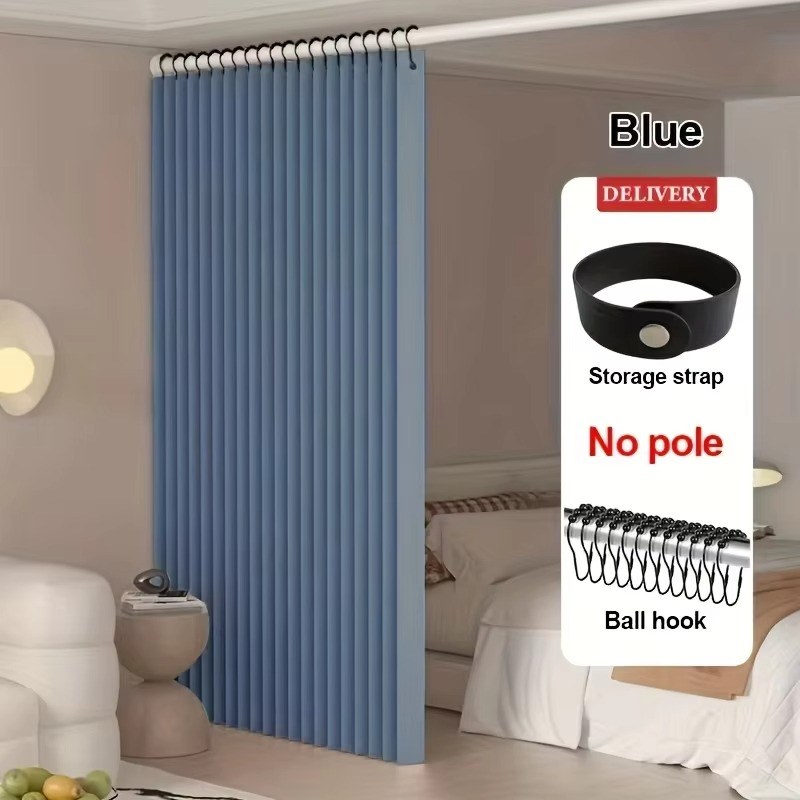Solid Color Room Divider Curtain – Soft Light Sheer Partition Drapes for Bedroom, Living Room, Privacy and Space Separation