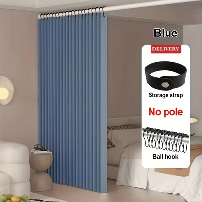 Solid Color Room Divider Curtain – Soft Light Sheer Partition Drapes for Bedroom, Living Room, Privacy and Space Separation