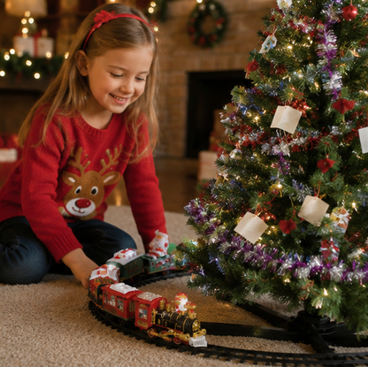 Animated Christmas Tree Train Set – Holiday Locomotive Track Decoration for Christmas Trees, Living Rooms and Festive Displays
