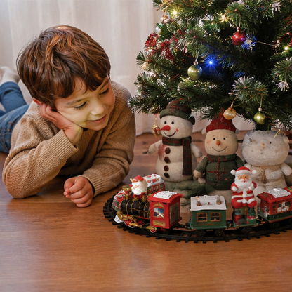 Animated Christmas Tree Train Set – Holiday Locomotive Track Decoration for Christmas Trees, Living Rooms and Festive Displays