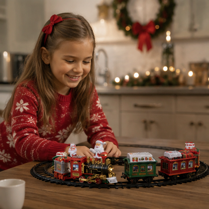 Animated Christmas Tree Train Set – Holiday Locomotive Track Decoration for Christmas Trees, Living Rooms and Festive Displays