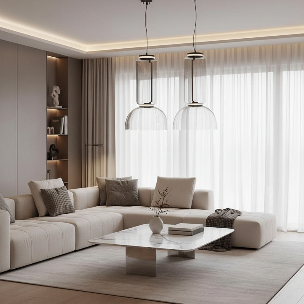 Nordic Glass Pendant Light – Modern Hanging Lamp for Dining Rooms, Bedrooms, Entryways and Stylish Interior Lighting