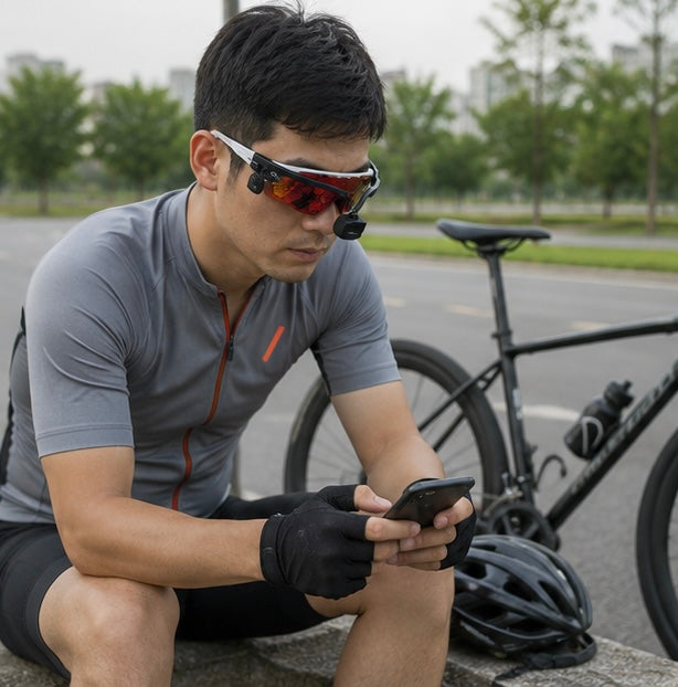 Bike Rearview Mirror for Glasses or Helmet – Mini Clip-On Cycling Mirror (Eyewear Not Included)