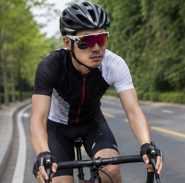 Bike Rearview Mirror for Glasses or Helmet – Mini Clip-On Cycling Mirror (Eyewear Not Included)
