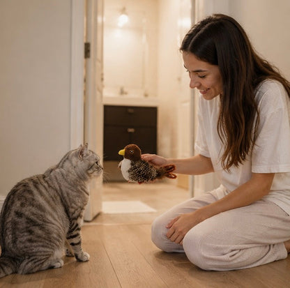 Interactive Electronic Cat Bird Toy – Automatic Chirping Feather Teaser for Indoor Cats Exercise and Mental Stimulation