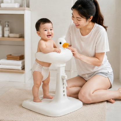 Duck Shaped Baby Bath Support – Non Slip Toddler Shower Helper Rack for Safe Comfortable Bath Time Assistance