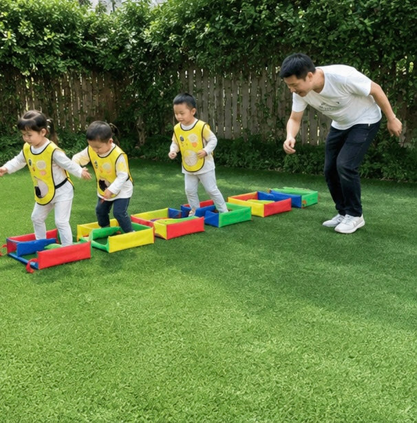 Foldable Jumping Grid Game - Indoor Outdoor Coordination Training Toy for Children's Exercise and Early Learning Activities