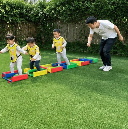 Foldable Jumping Grid Game - Indoor Outdoor Coordination Training Toy for Children's Exercise and Early Learning Activities