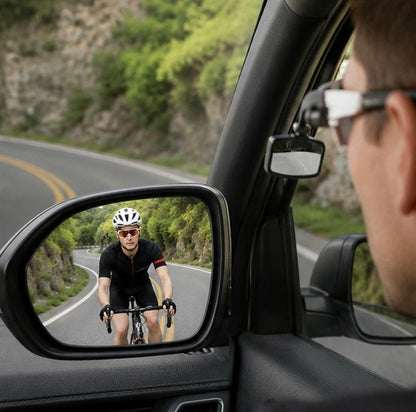 Bike Rearview Mirror for Glasses or Helmet – Mini Clip-On Cycling Mirror (Eyewear Not Included)