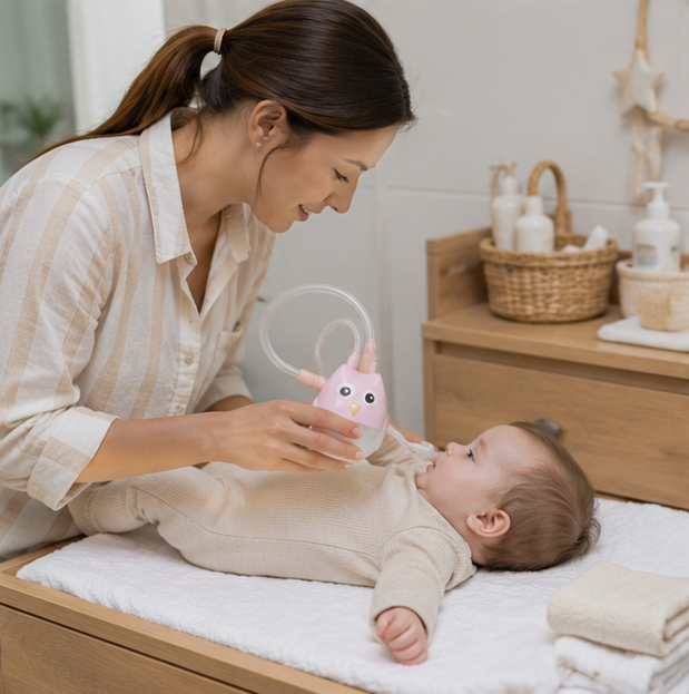 Baby Nasal Aspirator Cleaner-Gentle Nose Suction Device for Infant Congestion Relief and Daily Hygiene Care