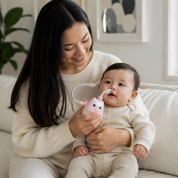 Baby Nasal Aspirator Cleaner-Gentle Nose Suction Device for Infant Congestion Relief and Daily Hygiene Care