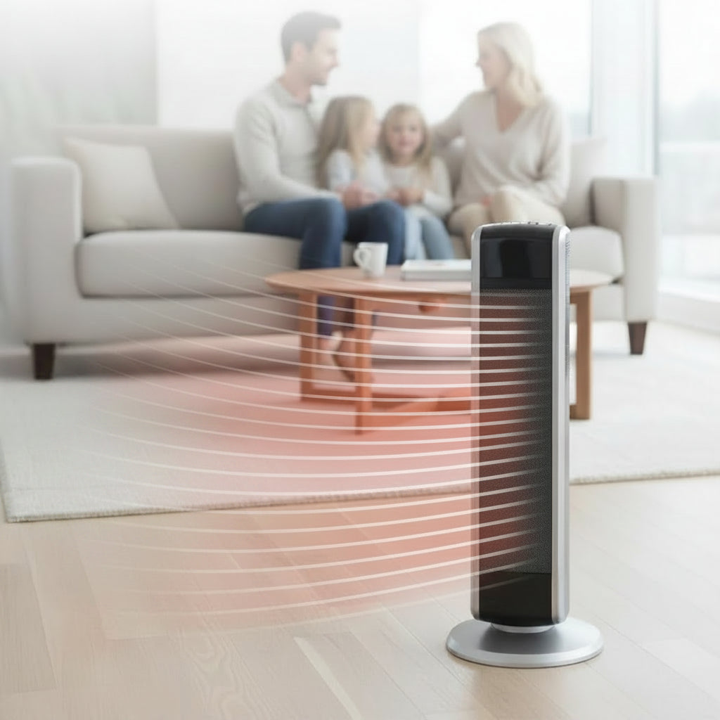 Digital Ceramic Tower Heater - 1500W Room Heater with Remote Control, Timer and Adjustable Thermostat