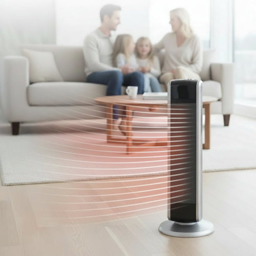 Digital Ceramic Tower Heater - 1500W Room Heater with Remote Control, Timer and Adjustable Thermostat