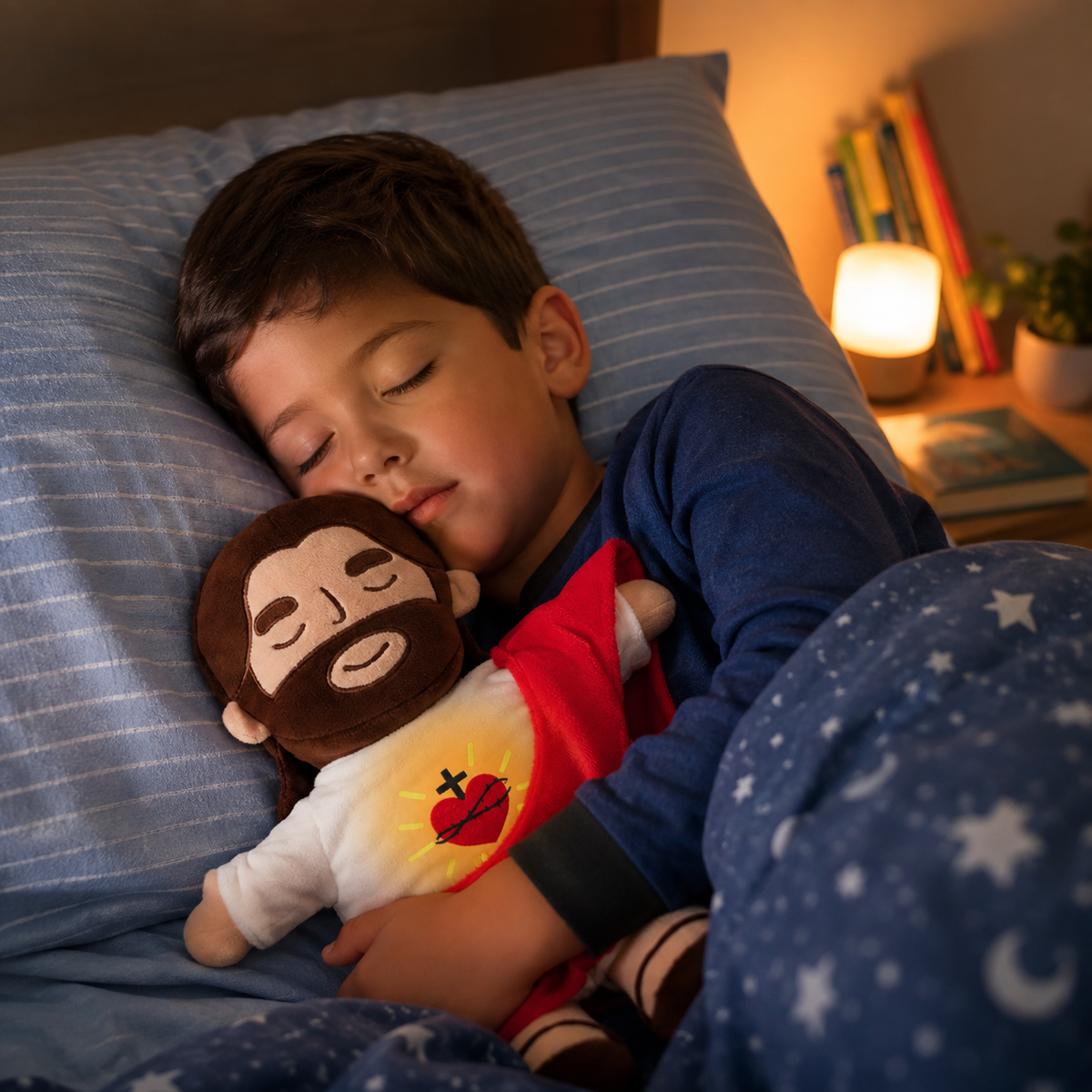 Breathing Jesus Plush Toy – Sacred Heart Comfort Plushie with Calming Breathing Modes for Kids, Easter and Christmas Gifts