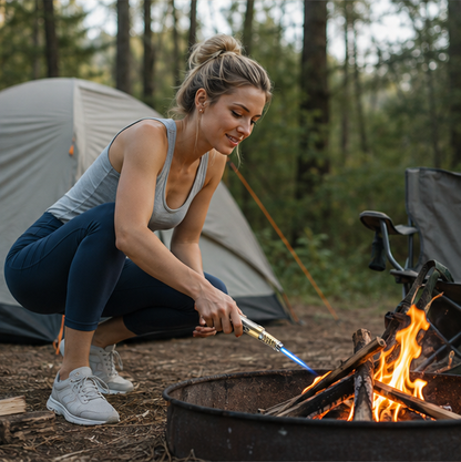 Butane Torch Lighter – Windproof High Temperature Flame Tool for Welding, Camping, BBQ and Outdoor Cooking