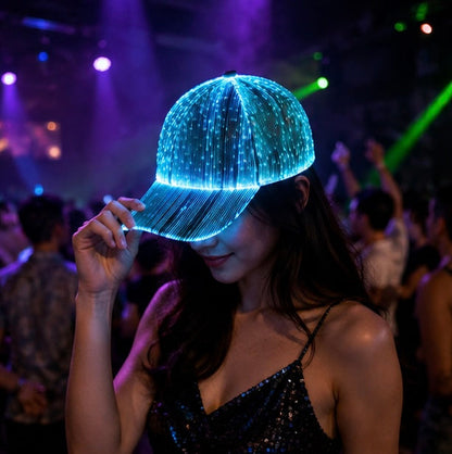 Glow Baseball Cap – Breathable Fluorescent Korean Style Hat for Concerts, Festivals, Night Running and Street Fashion