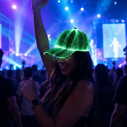 Glow Baseball Cap – Breathable Fluorescent Korean Style Hat for Concerts, Festivals, Night Running and Street Fashion