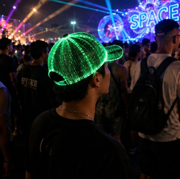Glow Baseball Cap – Breathable Fluorescent Korean Style Hat for Concerts, Festivals, Night Running and Street Fashion