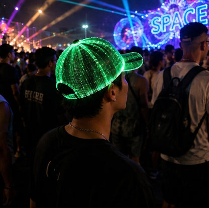 Glow Baseball Cap – Breathable Fluorescent Korean Style Hat for Concerts, Festivals, Night Running and Street Fashion