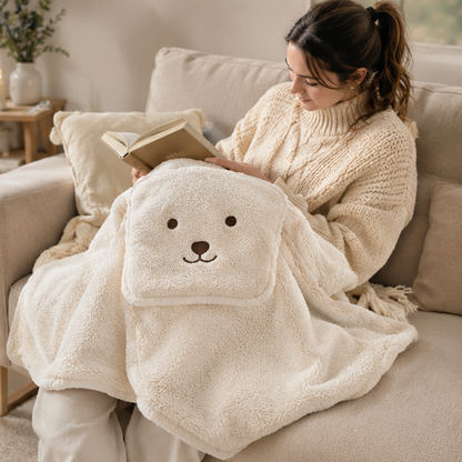 Cartoon Bear Baby Blanket – Plush Windproof Stroller Swaddle for Warm Travel Comfort and Newborn Care