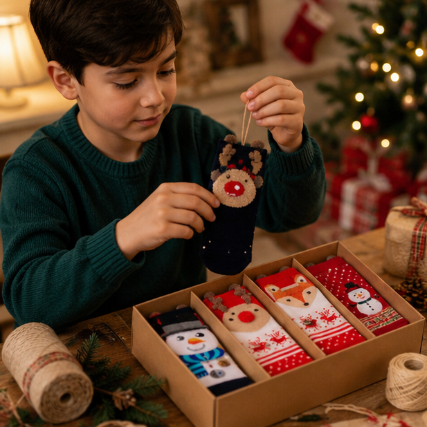 Cartoon Christmas Sock Ornaments – Festive Hanging Decorations for Christmas Trees, Gifts, Home Displays and Holiday Parties