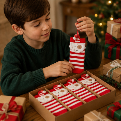 Cartoon Christmas Sock Ornaments – Festive Hanging Decorations for Christmas Trees, Gifts, Home Displays and Holiday Parties