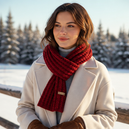 Chunky Knit Winter Scarf – Thick Cable Knit Wrap for Men and Women with Cozy Warmth and Stylish Cold Weather Protection