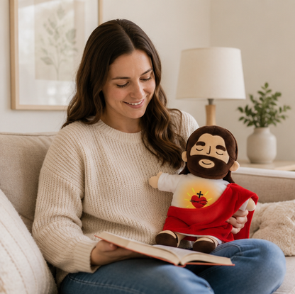 Breathing Jesus Plush Toy – Sacred Heart Comfort Plushie with Calming Breathing Modes for Kids, Easter and Christmas Gifts