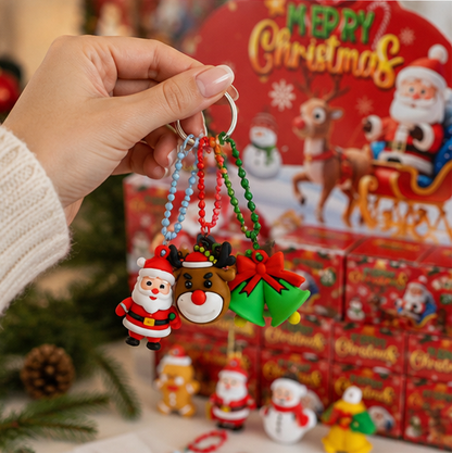 Christmas Party Keychain Gift Set – 24 Piece Holiday Surprise Key Ring Collection for Stocking Stuffers, Party Favors and Festive Gift Giving