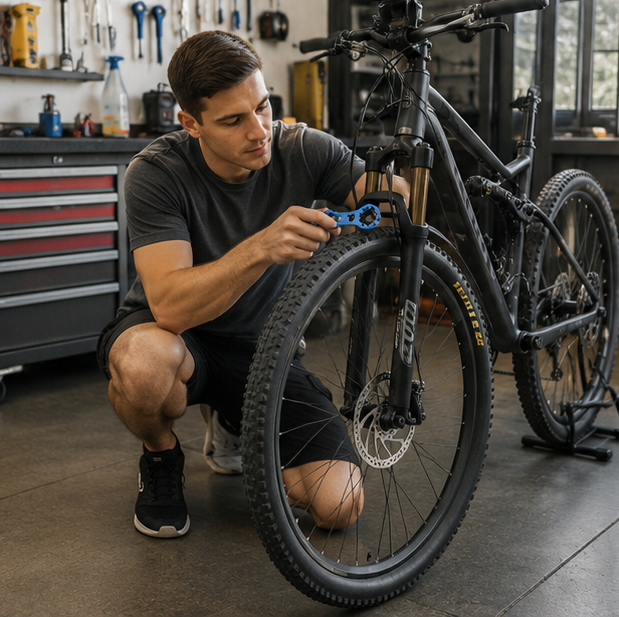 Bike Front Fork Wrench – Ultralight Aluminum Repair Tool for Suntour and RST Suspension Fork Maintenance