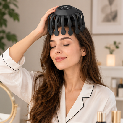 Electric Scalp Massager – 24 Head Octopus Vibration Massage Tool with Bluetooth Music for Relaxation and Stress Relief