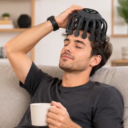 Electric Scalp Massager – 24 Head Octopus Vibration Massage Tool with Bluetooth Music for Relaxation and Stress Relief