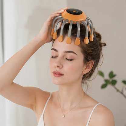 Electric Scalp Massager – 24 Head Octopus Vibration Massage Tool with Bluetooth Music for Relaxation and Stress Relief