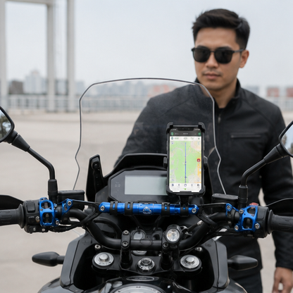 Motorcycle GPS Crossbar Mount – Handlebar Phone Holder and Light Bracket for Honda PCX125 PCX150 PCX160 Touring