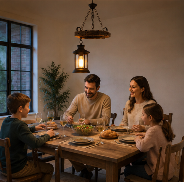 Vintage Wooden Pendant Lamp – Retro LED Hanging Chandelier for Farmhouse Kitchens, Bars, Restaurants and Loft Interior Lighting