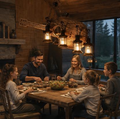 Vintage Wooden Pendant Lamp – Retro LED Hanging Chandelier for Farmhouse Kitchens, Bars, Restaurants and Loft Interior Lighting