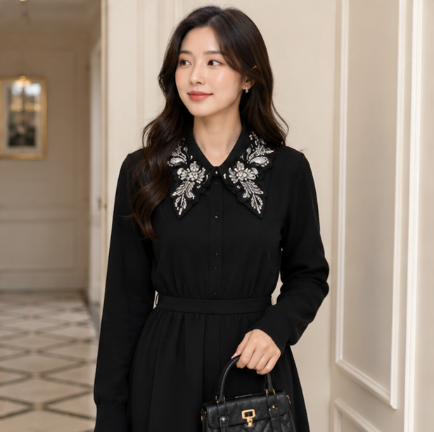 Removable Pearl Fake Collar - Elegant Detachable Shirt Collar Accessory for Fashion Layering and Style Enhancement