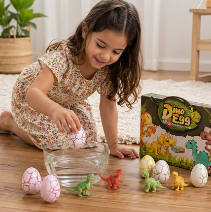 Magic Growing Dinosaur Eggs Set - Water Hatching Educational Surprise Toys for Kids with 60 Colorful Dinosaur Eggs