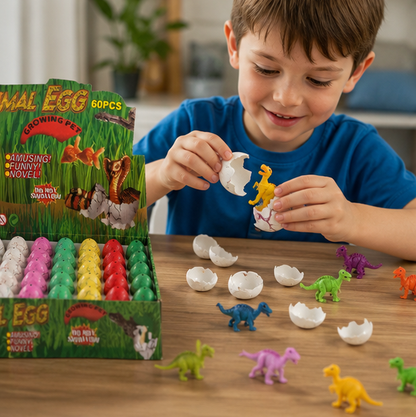 Magic Growing Dinosaur Eggs Set - Water Hatching Educational Surprise Toys for Kids with 60 Colorful Dinosaur Eggs