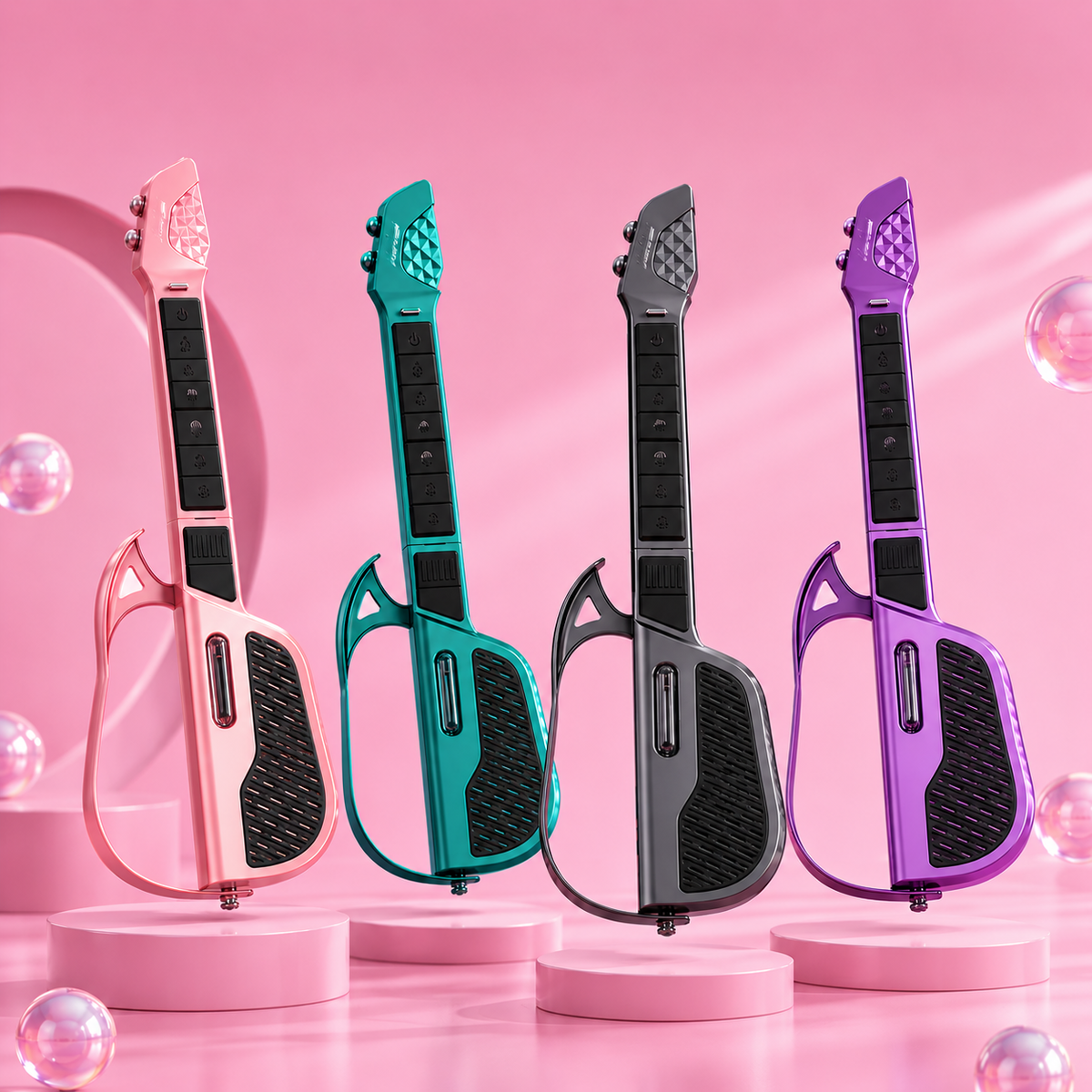 Foldable Stringless Electric Guitar - Portable Auto Chord Musical Instrument for Beginners, Students and Creative Practice