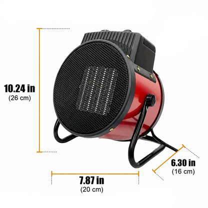 Portable Industrial Electric Heater - 3000W Fast Heating Air Warmer with Adjustable Thermostat and Overheat Protection Safety