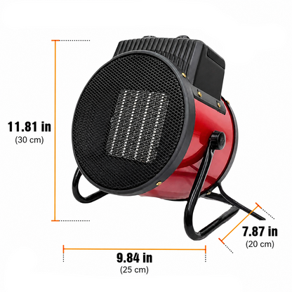 Portable Industrial Electric Heater - 3000W Fast Heating Air Warmer with Adjustable Thermostat and Overheat Protection Safety