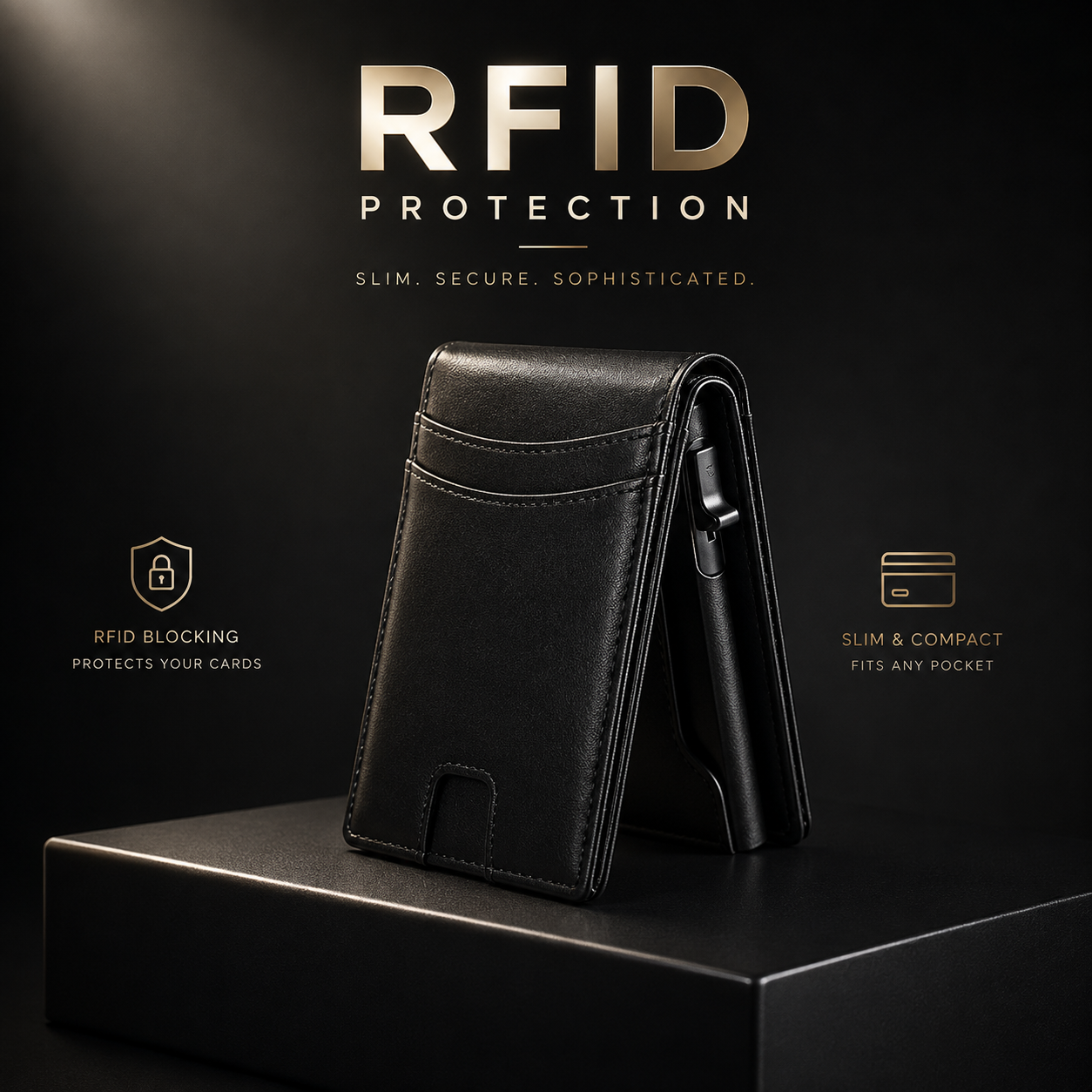 VaultGuard™ Leather RFID Pop-Up Wallet with Cash Pocket (Latest Version)