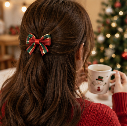 Christmas Bow Set – Handmade Red Ribbon Bows for Wreaths, Trees, Gift Wrapping and DIY Holiday Crafts