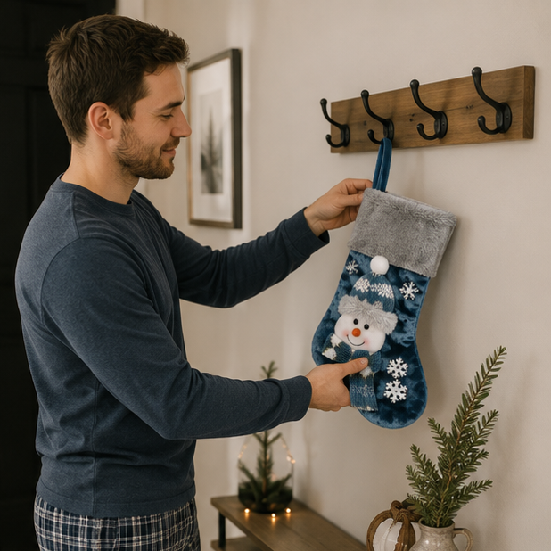 Christmas Character Gift Socks – Santa, Snowman and Reindeer Holiday Treat Bags for Christmas Parties, Gifts and Seasonal Decorations