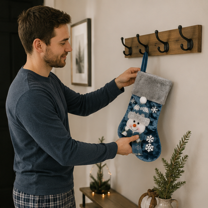 Christmas Character Gift Socks – Santa, Snowman and Reindeer Holiday Treat Bags for Christmas Parties, Gifts and Seasonal Decorations