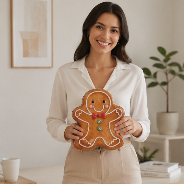 Christmas Gingerbread Candy Storage Box – Decorative Iron Treat Tin for Holiday Cookies, Sweets and Festive Home Decorations