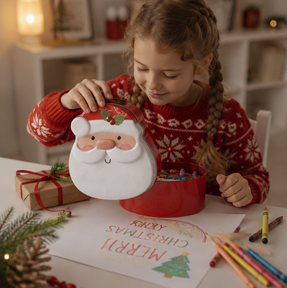 Christmas Gingerbread Candy Storage Box – Decorative Iron Treat Tin for Holiday Cookies, Sweets and Festive Home Decorations